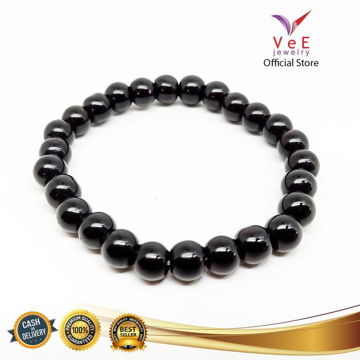 Gelang Batu Giok China Asli Hitam - Vee Gelang Pria Wanita Kesehatan Anti Virus