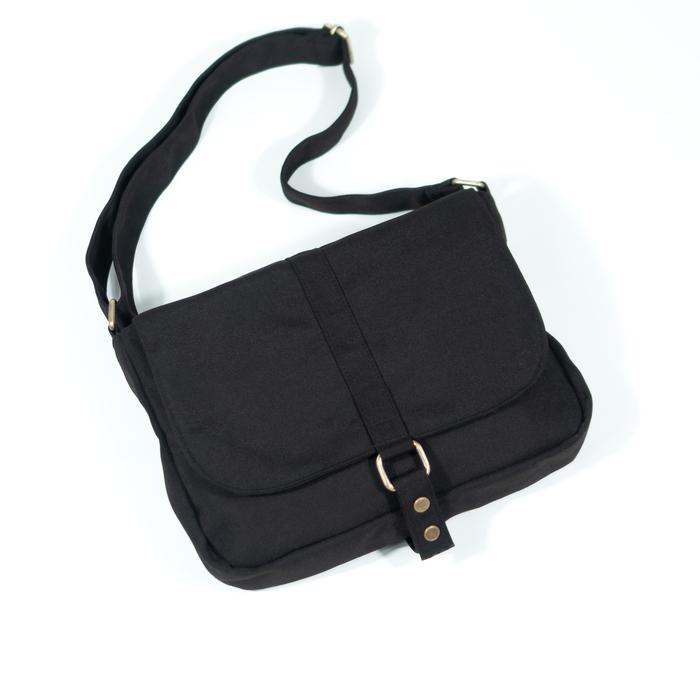 RANU - Thevan Vintage Canvas Sling Bag Black | Tas Selempang Kanvas