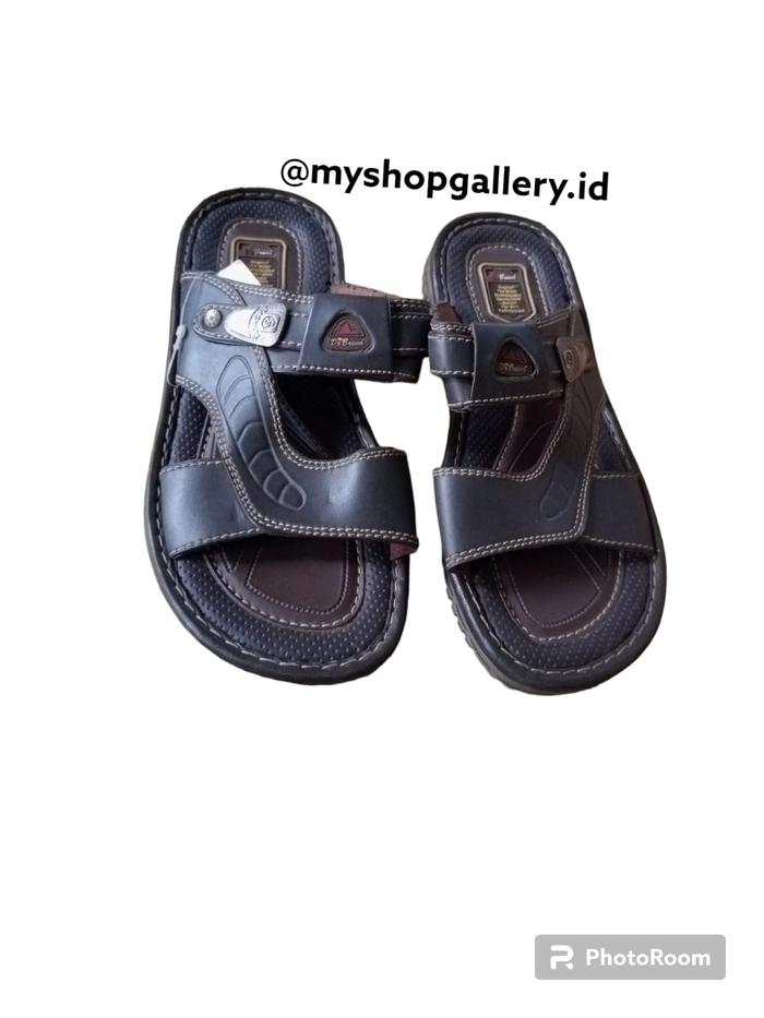 Sandal Laki - laki De BRAND sudah di jahit samping warna coklat