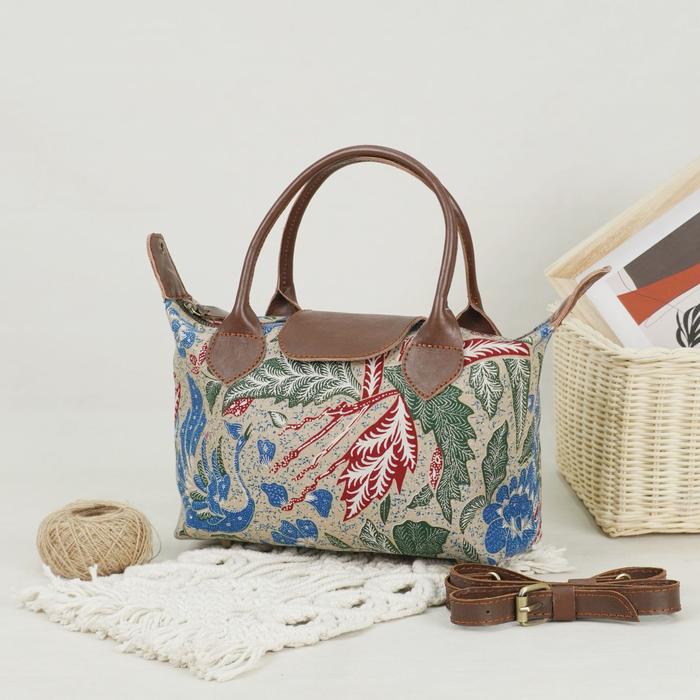 Bellarasita Batik Leather Handbag | Tas Kulit Sapi Asli | Tas Tangan Batik Kombinasi Kulit