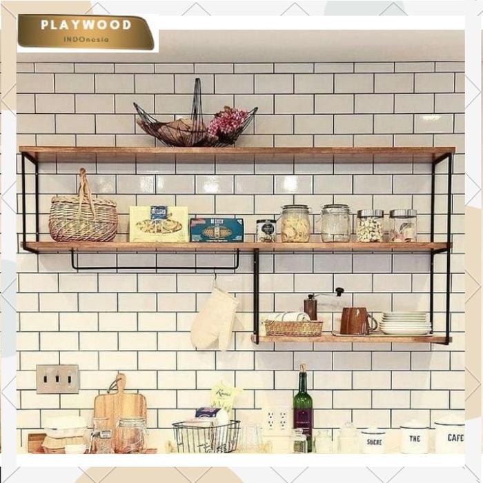 SIAPKIRIM Kitchen Set / Rak Bumbu Dapur lebar 3 susun Serbaguna lebar 10 cm / Kayu besi Minimalis ga
