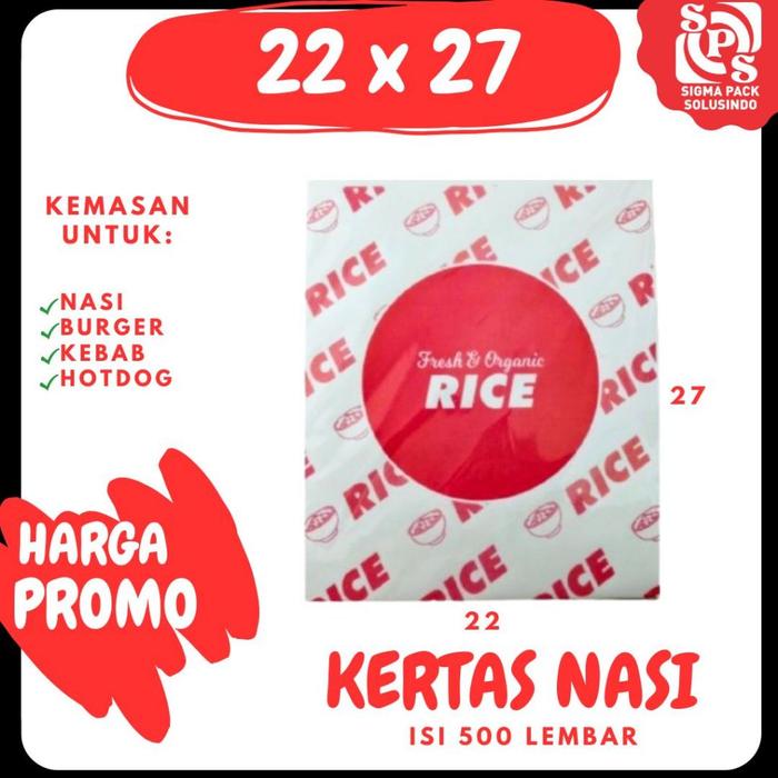 Safitiri Kertas Nasi Printing Isi 500 22X27 Foodgrade Kfc Paper Wrap Burger Packing Kebab Laminasi Z