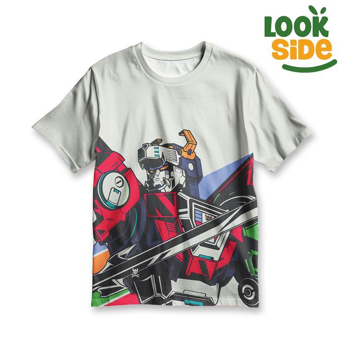 LOOKSIDE Kaos Robot Voltron Legendaris – Baju Anime Mecha Pria – Desain Kartun Jadul 90an  | Bahan S
