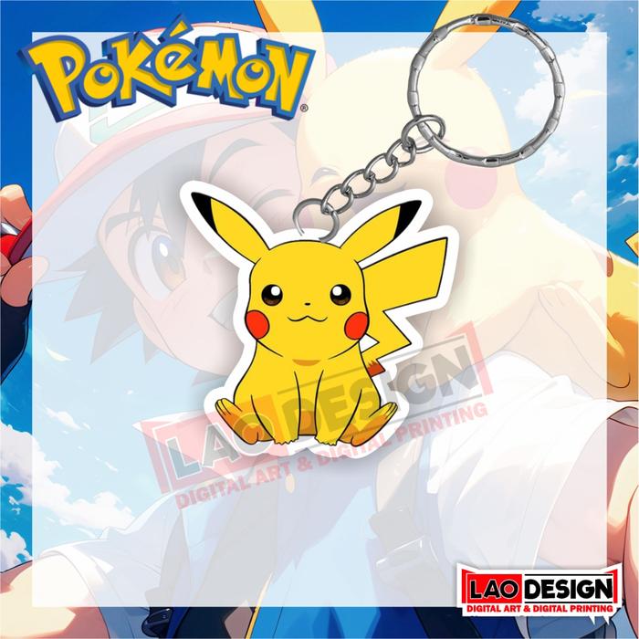 Gantungan Kunci Pikachu Pokemon - Gantungan Kunci Pokemon - Gantungan Kunci Akrilik - Gantungan Kunc
