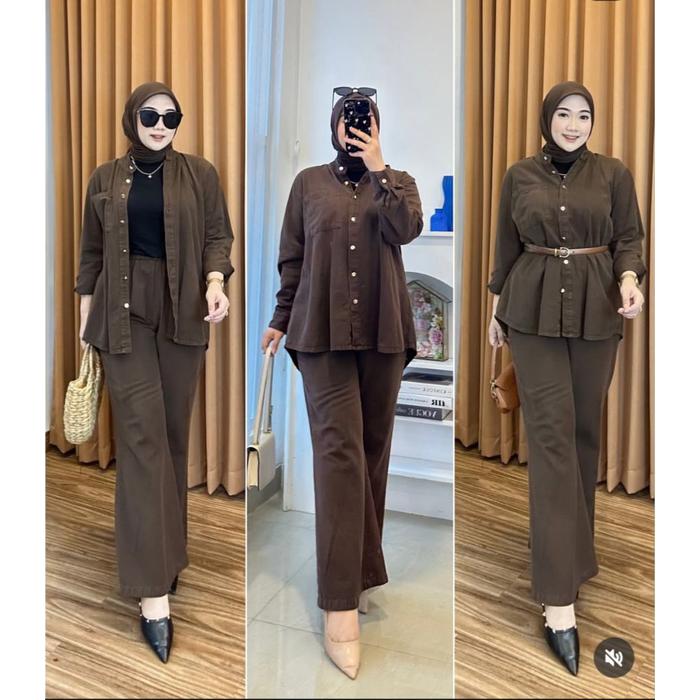◤Best Seller◢ Oneset Viral/Setelan Viral/Setcel Viral/One Set Jeans Viral/Setcel Jumbo/Oneset Jumbo/