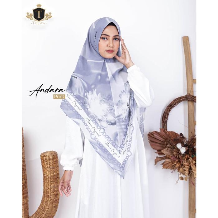THEWA Kerudung/Khimar/hijab “PRINTING ANDARA ''Jumbo lancip 2 LAYER