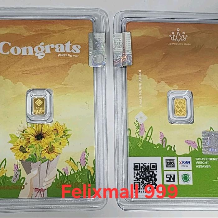 LOGAM MULIA HRTA EMASKU HARTADINATA EMASKU 0.1 GRAM GR CONGRATS HARTADINATA LOGAM MULIA