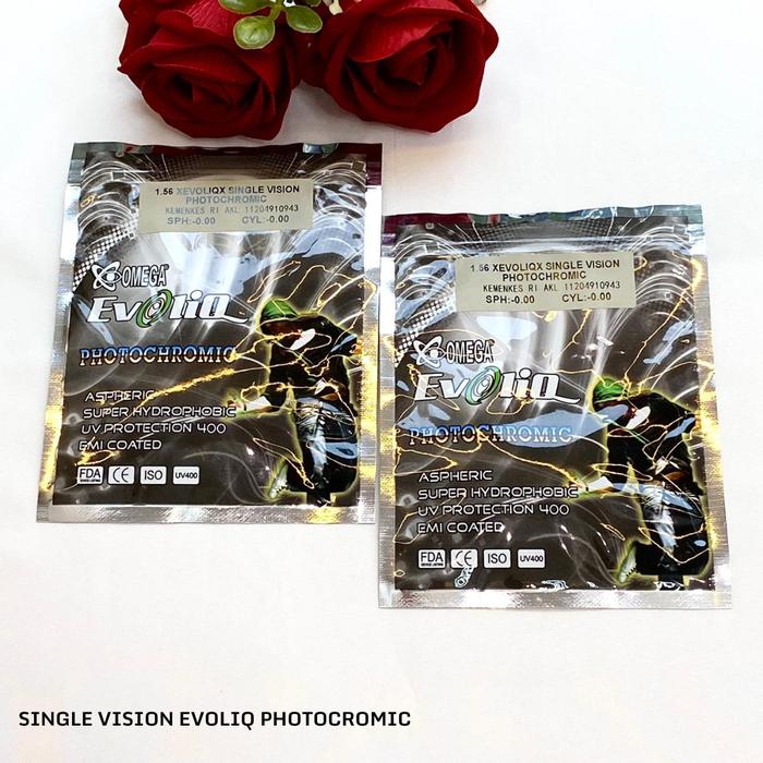 Lensa EVOLIQ PHOTOCROMIC Berubah Warna Antiradiasi Minus/Normal (SPH/CYL/+/KRYPTOK(BIFOCAL/PROGRESIV