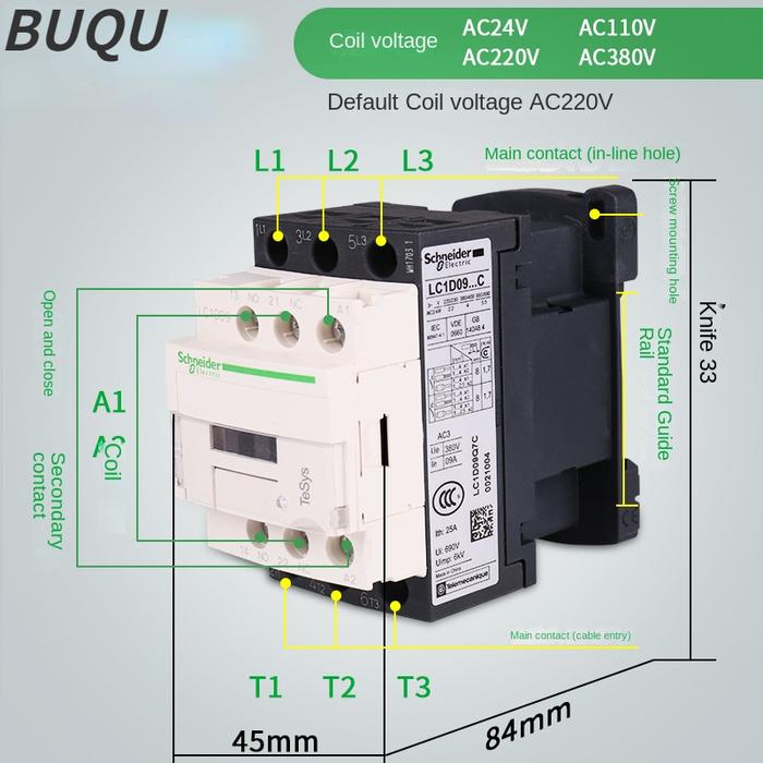 Schneider AC contactor 220v 25a LC1D25 LC1D32 LC1D38 B7C F7C M7C Q7C