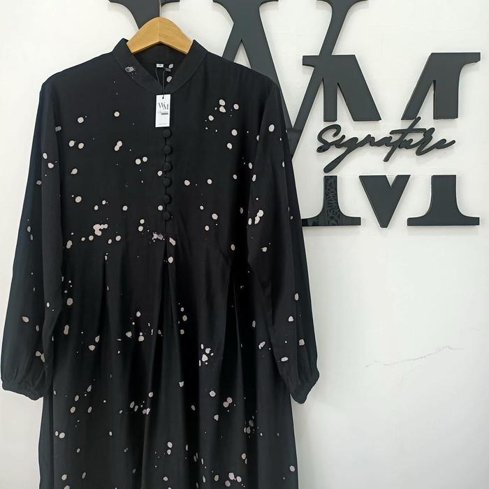 GAMIS POLKA HITAM HANDMADE WM SIGNATURE Dress Muslim Syari