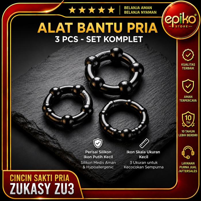 Ring Alat Bantu Pria Silicone Delay 3 PCS - ZU3