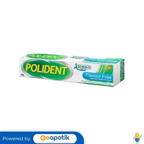 POLIDENT DENTURE ADHESIVE CREAM FLAVOUR FREE 60 GRAM TUBE