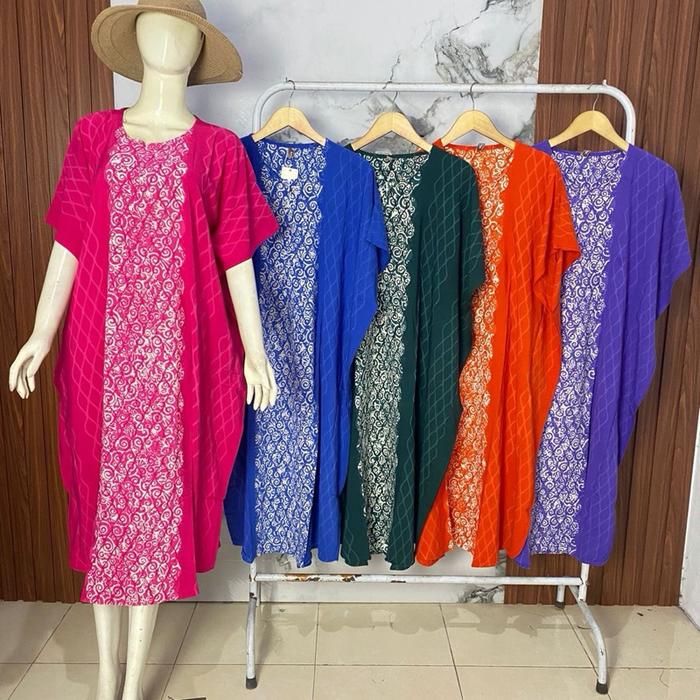 Daster Lowo Premium Soft 02 Batik Cap Busui Lebar Dada 140 Panjang Baju 118 dengan Pilihan Warna Cer