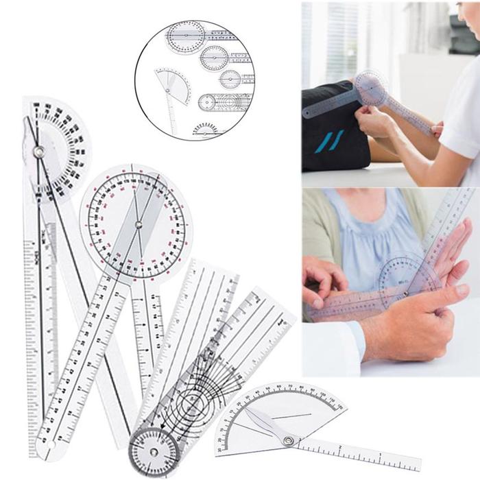 6pcs set Alat Ukur Goniometer Fisioterapi Penggaris Tulang Sendi Jari Spinal Sudut Medical Ruler