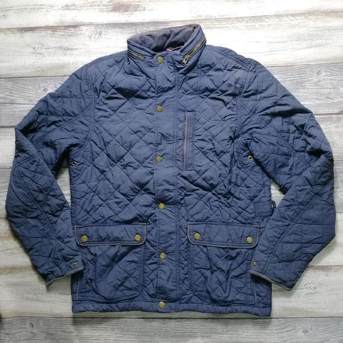 Jaket Puffer Tommy Hilfiger Unisex Navy hidden Hoodie   pocket