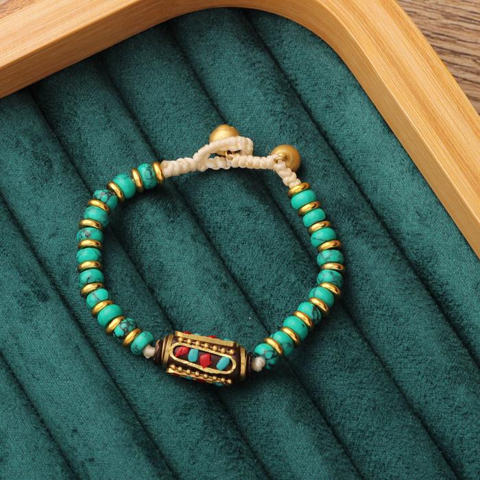 Men's and Women's Retro Simple Nepal Beads Series Briaded Bracelet New Tibetan Ethnic Style Natural 