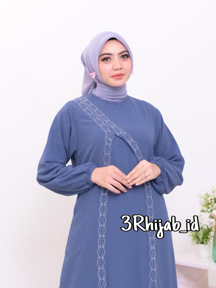 Kynara Dress By 3RHIJAB Pakaian muslim wanita gamis terbaru ld 110 lda 120 full puring