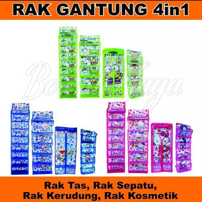 RAK GANTUNG KARAKTER SET HBO 4 IN 1 ( RAK TAS, RAK SEPATU, RAK KOSMETIK ,RAK KECANTIKAN ) RESLETING 