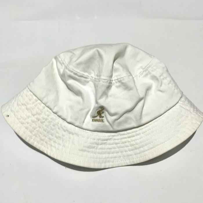 Kangol Washed Bucket Hat Putih Size L Lingkar Kepala 59 cm
