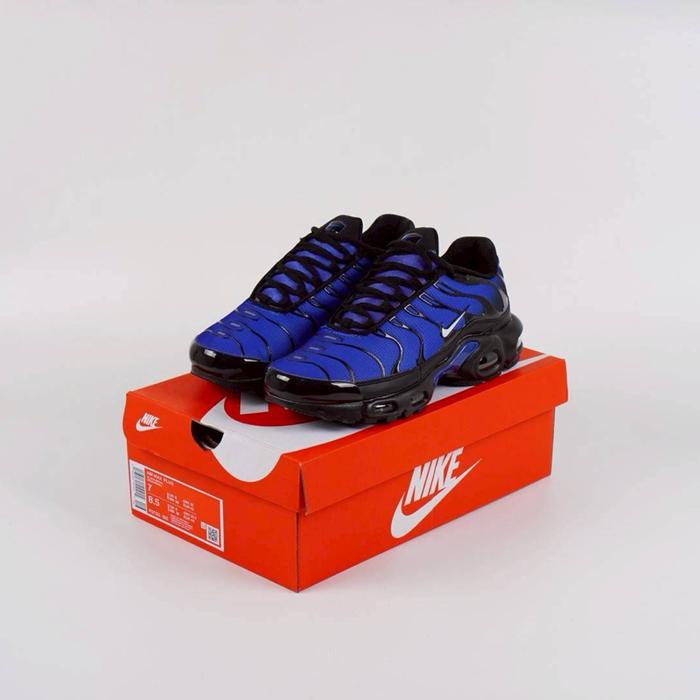 Sepatu Nike Air Max Plus TN Premium Black Racer Blue