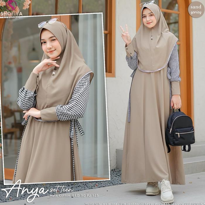 Anya - Set Dress Gamis Hijab Anak Remaja Perempuan by Shofiya