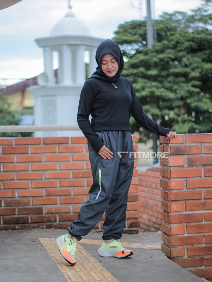 Celana Training Parasut Warna Abu tua fitmore - Cocok untuk Bersepedah, Lari, Senam, dan Naik Gunung