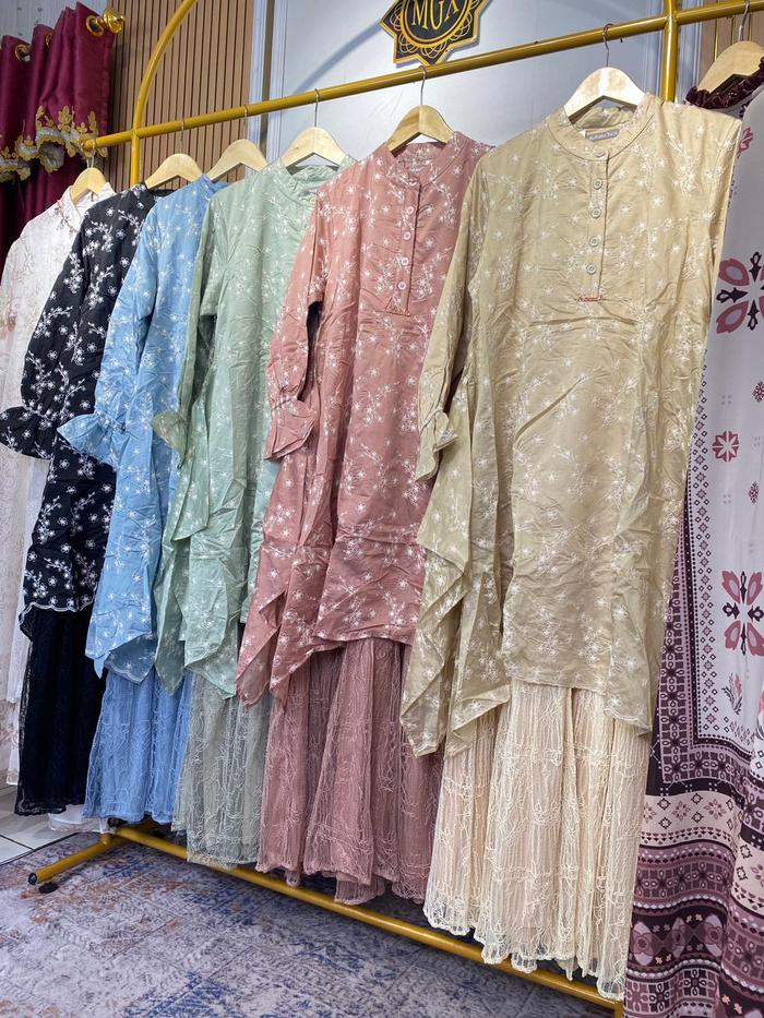 Gamis Mewah Terbaru AYUDIA DRESS muslimah wanita mix bahan paper silk adem MGX KURNIA BUTIK BANDUNG 