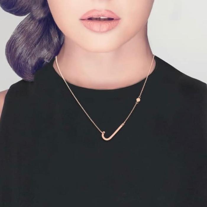 KALUNG KOYE EMAS CARENDELANO INITIAL HURUF ALPHABET HURUF J