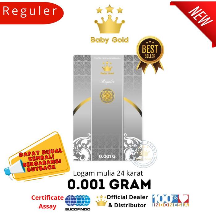 BABY GOLD 0.001Gr Special PVC Logam Mulia Emas Mini