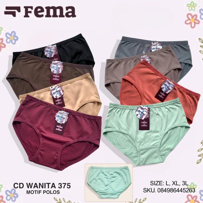 3PCS Celana Dalam Wanita CD Murah FEMA/CD Premium Halus Lembut Ori Fema/CD Fema grosir ID