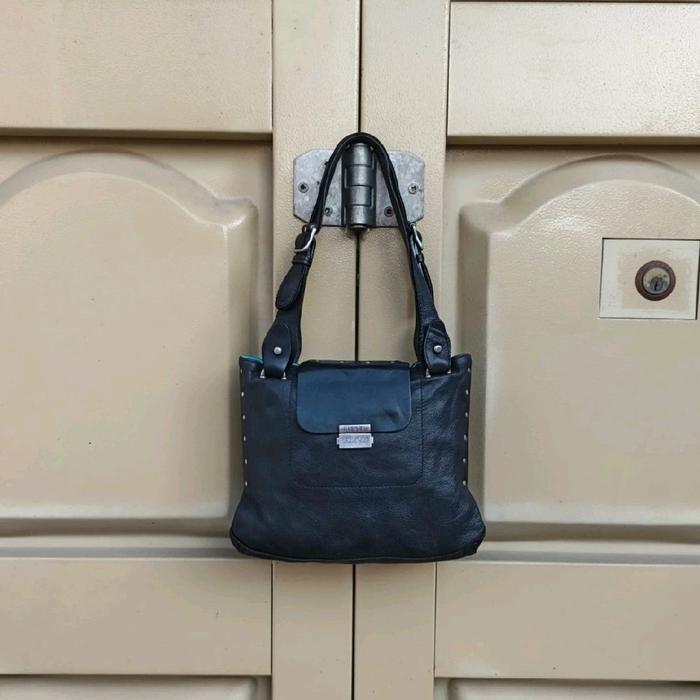 Vintage Diesel Black Gold Leather Tote