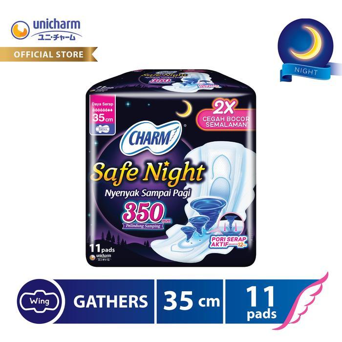 Charm Pembalut Safe Night 35cm Gather 11 pads