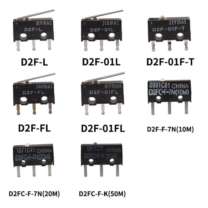 20PCS 100% New Original Micro Switch D2FC-F-7N Button Fretting D2FC-E-7N D2FC 10M 20M OF D2FC-F-K60M