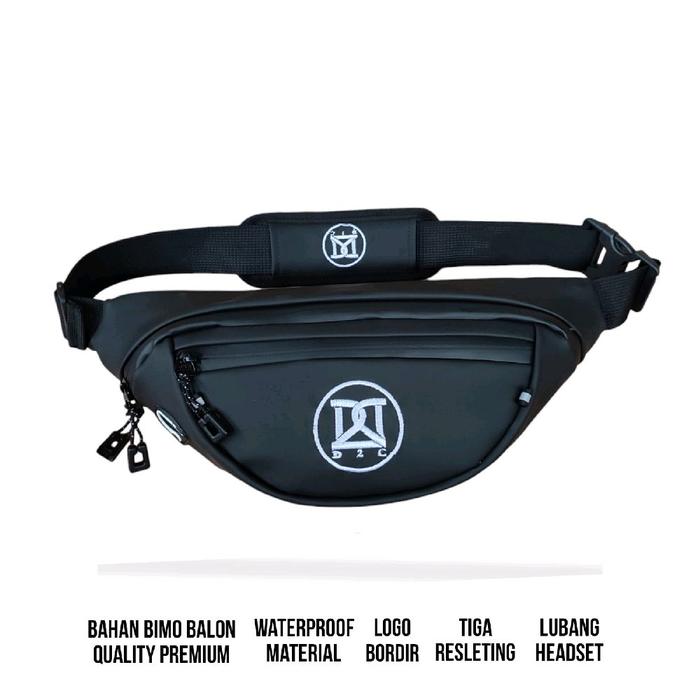 Neslite store-Tas Pinggang pria Anti Air Slingbag Waistbag Cowok Waterproof