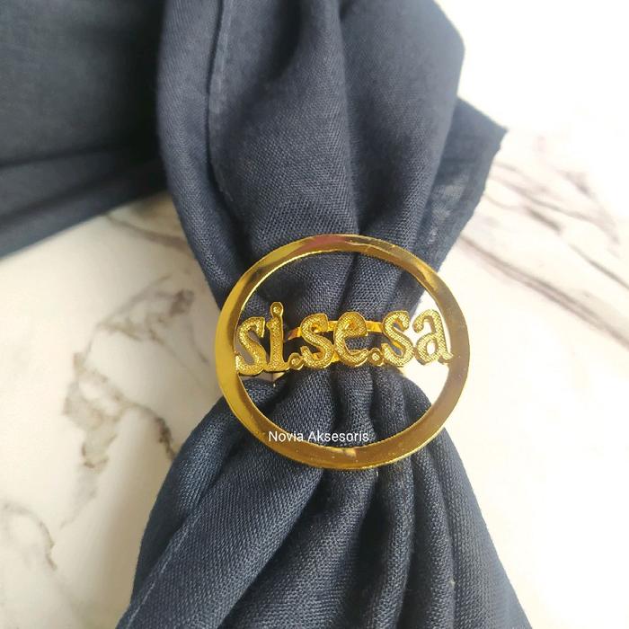 Ring Hijab Cincin Sisesa Lapis Emas Glitter/ Bros Sisesa/sisesa bros Clips