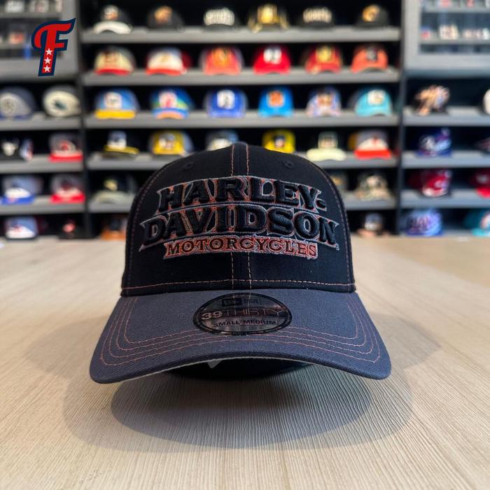 Ready Stock !! Topi Motor New Era x  Harley Davidson Motorcycle Collab 39THIRTY USA Released Dad Hat