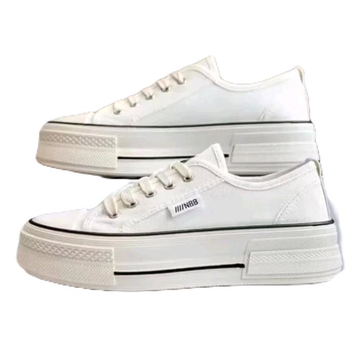 Sepatu Sneakers Wanita Kanvas Casual N88 Airin Shoes Karet Hitam