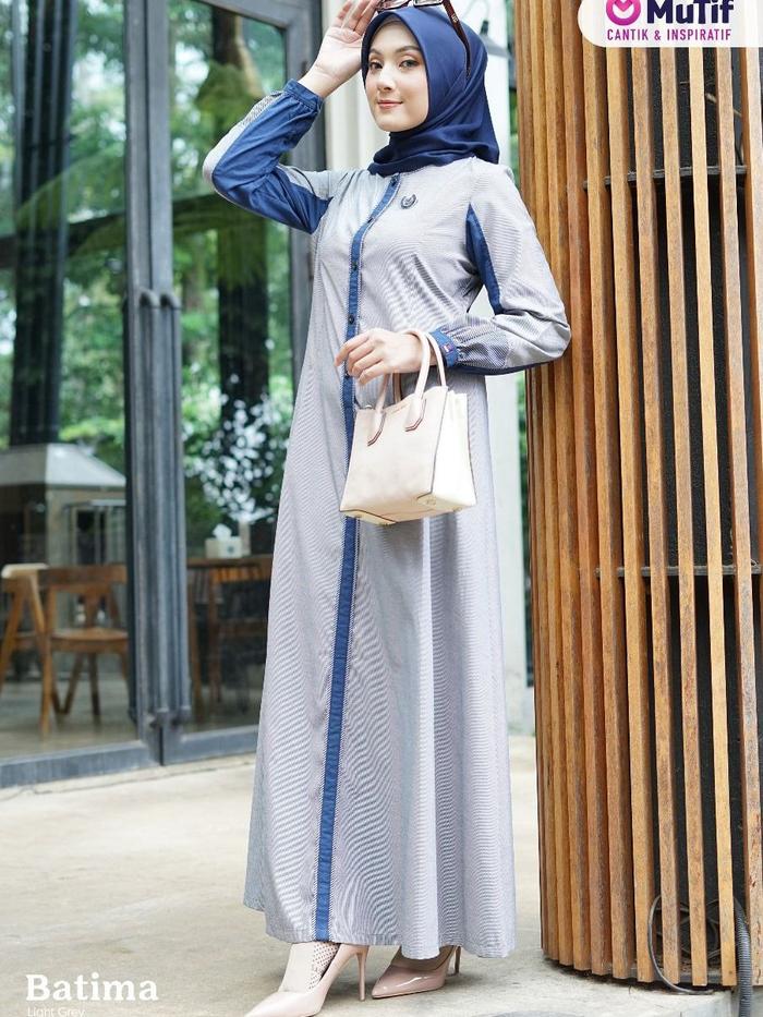 Baju MuTif MV 200 Batima Light Grey - MuTif Batima || Gamis MuTif