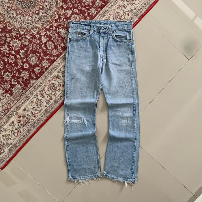 Vintage 90s Levi's 517 Orange Tab Distressed Faded Bootcut Jeans