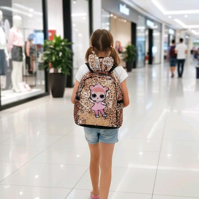 tas ransel anak TK SD squin usap gliter kuping LOL