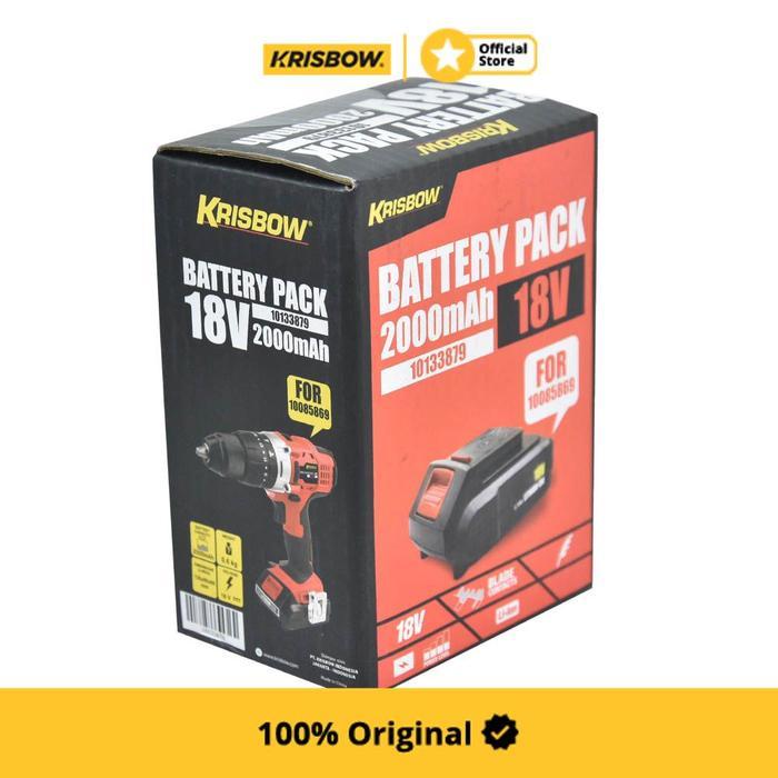 KRISBOW PART BATERAI RECHARGEABLE MESIN BOR LISTRIK 18V 2.0AH IRAB182