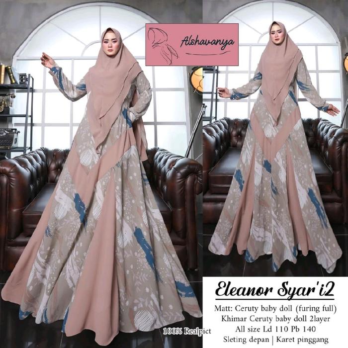 Alshavanya Eleanor Syar'i Gamis Syar'i Set Jilbab Gamis Syar'i Premium Gamis Syar'i Kekinian Gamis S