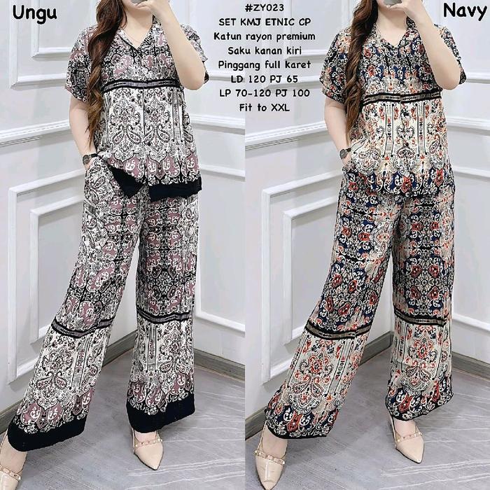 Baju Tidur ZY023 Set KMJ Etnik CP