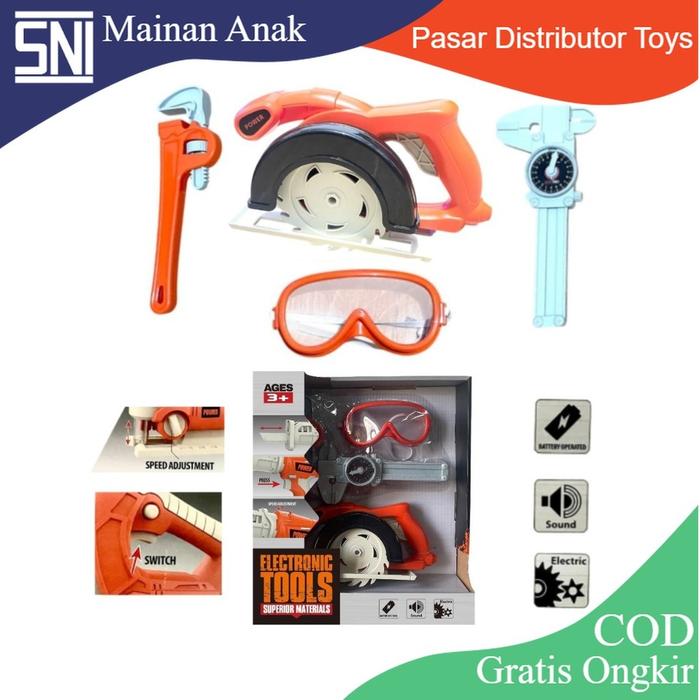 Mainan Anak ELECTRONIC TOOLS SUPERIOR MATERIALS THS-003 Mainan Alat Pemotong Kayu Perkakas Tools