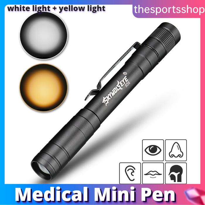 Senter LED Gaya Pena Mini Medis, Senter Berkemah Aluminium Aloi Mudah