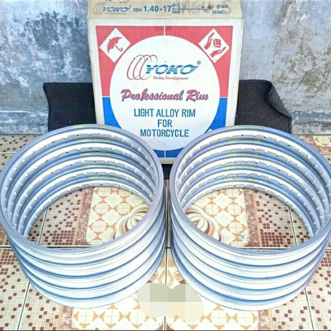 Velg Yoko Original Thailand uk 140 140 Ring 17 two tone abu-abu silver (New old stock)