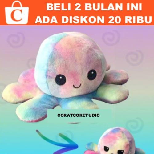 SIAP KIRIM BONEKA GURITA OCTOPUS DOLL BERUBAH BOLAK BALIK WARNA EKSPRESI RAINBOW PELANGI TIK TOK COT