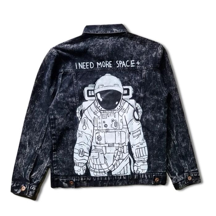 GALFINC JAKET JEANS CUSTOM PAINTING BLACKSTONE ASTRONOT
