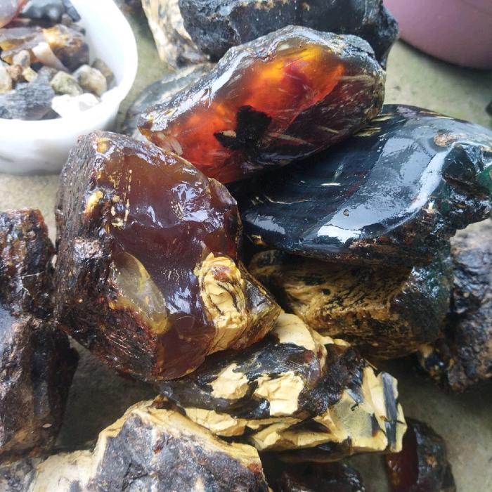 Getah katilayu / batu amber , fosil getah purba