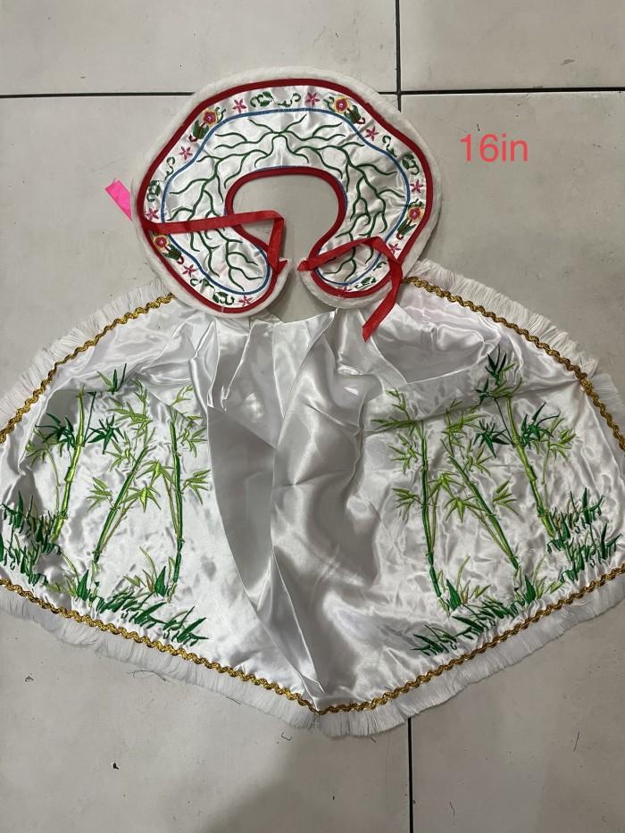 Jubah putih corak bambu/ baju kwan im 16 in